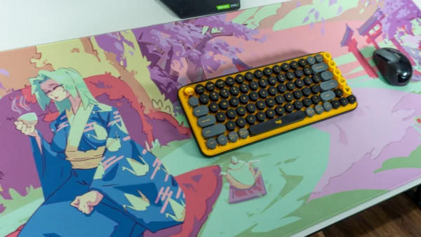 Mat Large 04 Tilt Free Zone | Cherry Blossom Picnic | Large Gaming Desk Mat